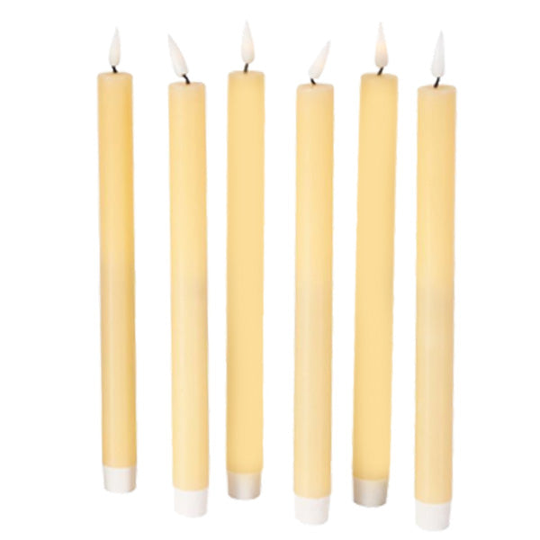 LED Taper Candles with Remote - Set of 6 Flameless Battery Candles