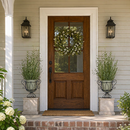 Wrought Iron Trophy Urn Planter with Scrollwork Handles