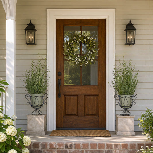 Wrought Iron Trophy Urn Planter with Scrollwork Handles