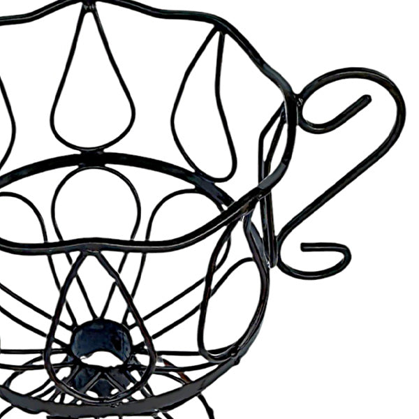 Wrought Iron Trophy Urn Planter with Scrollwork Handles