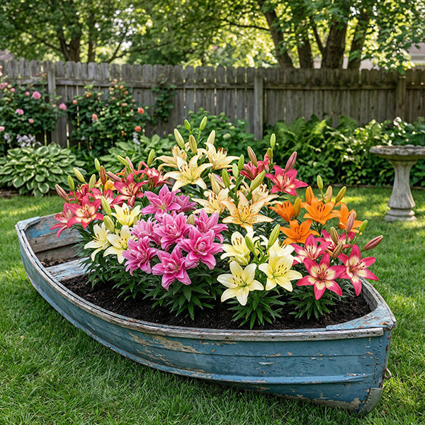 Asiatic Lily Bulbs Mix | Pollen-Free Perennial Flowers, 6 Pack