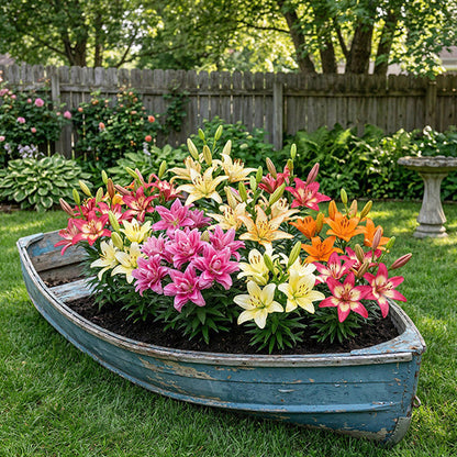 Asiatic Lily Bulbs Mix | Pollen-Free Perennial Flowers, 6 Pack