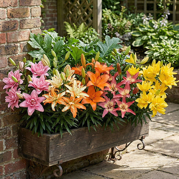 Asiatic Lily Bulbs Mix | Pollen-Free Perennial Flowers, 6 Pack