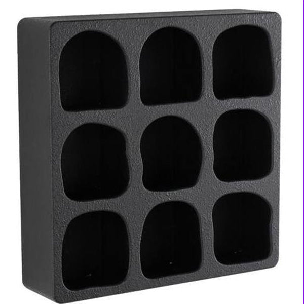 9-Cubby Black Wood Wall Shelf with Deep Square Compartment