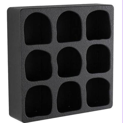 9-Cubby Black Wood Wall Shelf with Deep Square Compartment