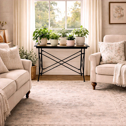 Black Metal X-Frame Tray Table with Wood Plank Top