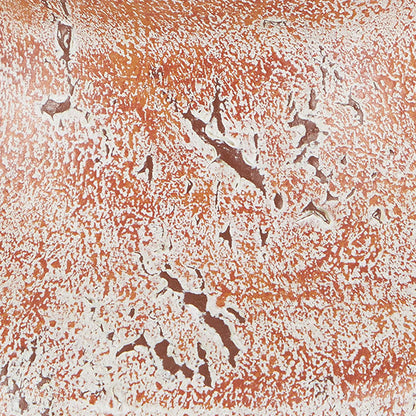 Distressed White Metal Vase - Vintage Farmhouse Floor Vase